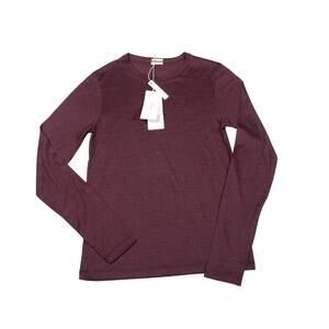 Massimo Alba Top Womens XS Purple Wool Long Sleeve Crewneck Italy Minimalist